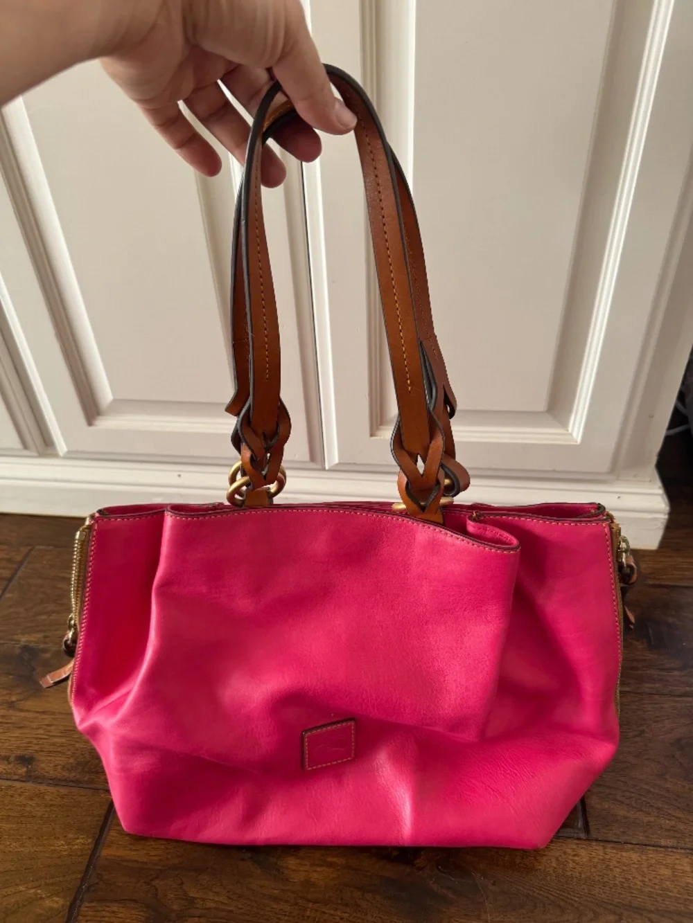 Dooney & Bourke Pink Leather Shoulder Bag - Picture 2 of 8